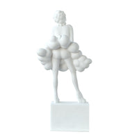 Hugo Ladylike Decorative Sculpture, Hand-Carved, White Resin-Marble 20 Inch - BM350969