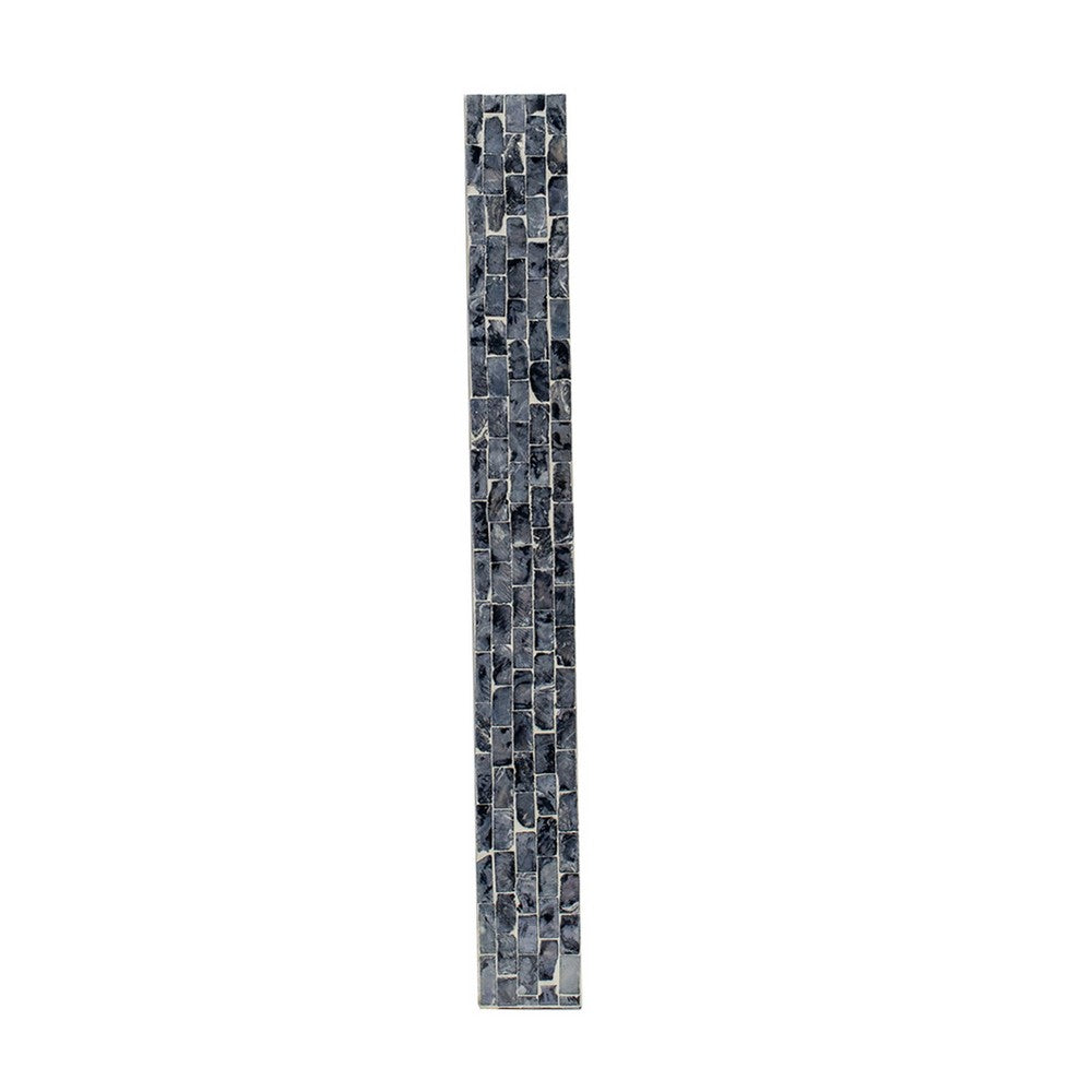 Berty Rectangular Decorative Tray, Mosaic Pattern Black Beige Capiz 14x18 - BM350970