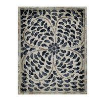 Berty Rectangular Decorative Tray, Mosaic Pattern Black Beige Capiz 12x15 - BM350971