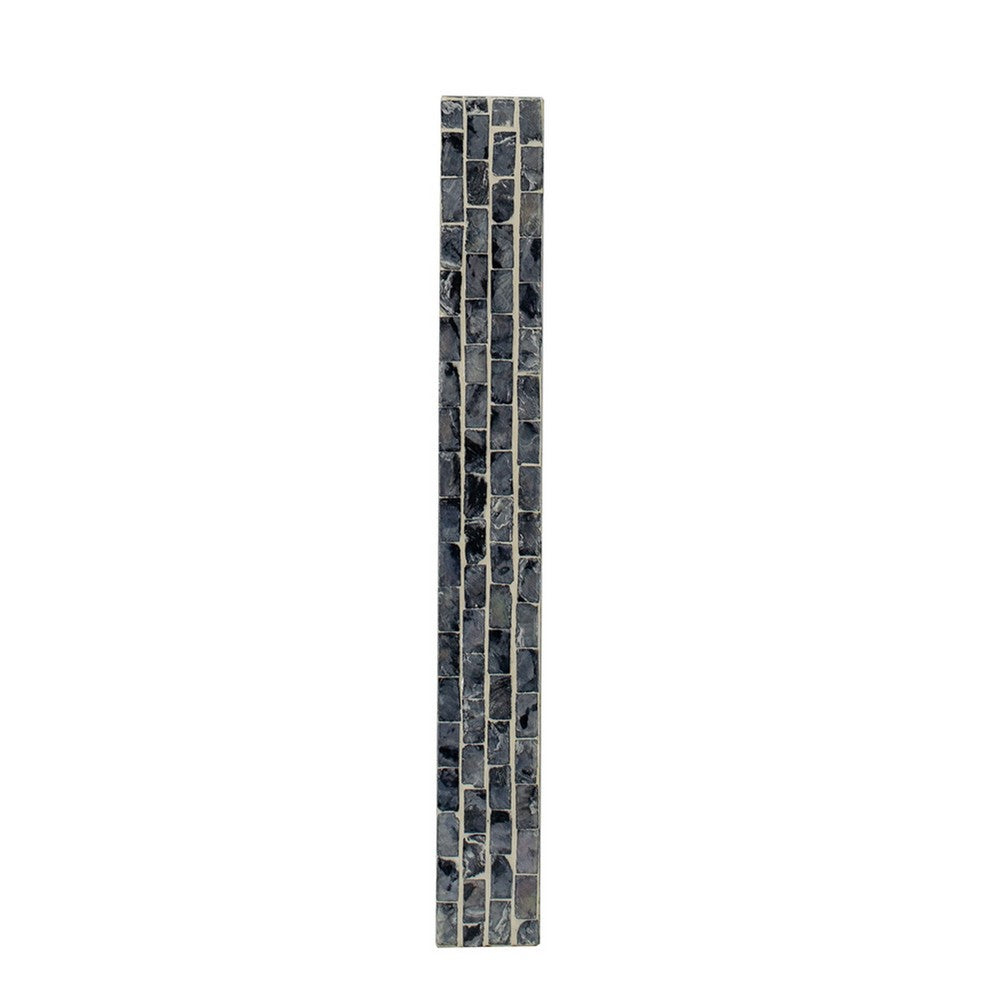 Berty Rectangular Decorative Tray, Mosaic Pattern Black Beige Capiz 12x15 - BM350971