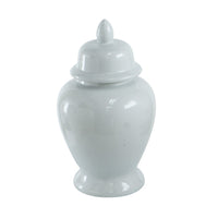 Shey Seaford Medium Ginger Jar with Finial top Lid, White Porcelain 17 Inch - BM350972