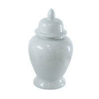 Shey Seaford Medium Ginger Jar with Finial top Lid, White Porcelain 17 Inch - BM350972