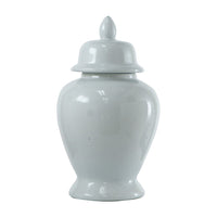 Shey Seaford Medium Ginger Jar with Finial top Lid, White Porcelain 17 Inch - BM350972