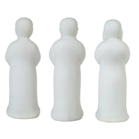 Decorative Wise Monk Sculptures Set of 3, Matte White Resin Statue - BM350981