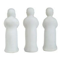 Decorative Wise Monk Sculptures Set of 3, Matte White Resin Statue - BM350981