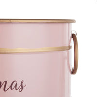 Limu Baskets Set of 2, Gold Trim, Oval Pink Iron Merry Christmas  - BM350988