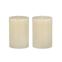 Jomi Unscented Soy Wax Pillar Candles Set of 2, Classic Ivory Finish - BM350990
