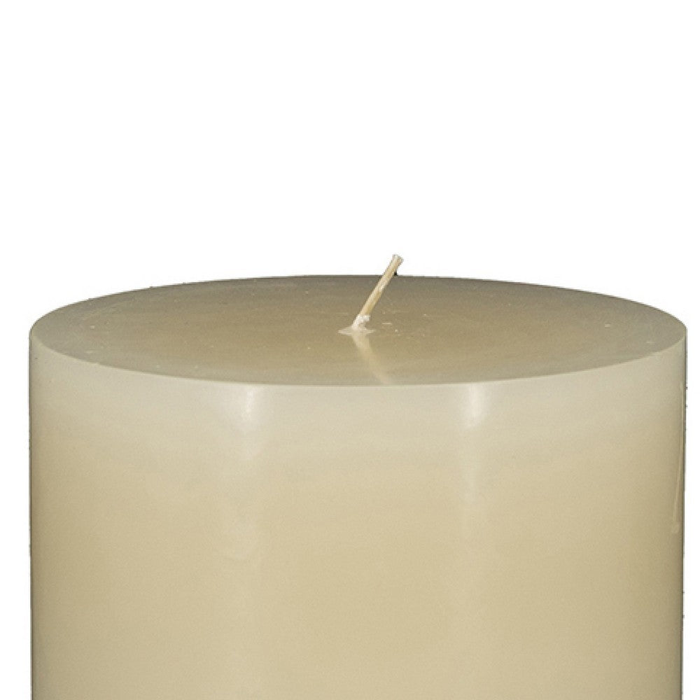 Jomi Unscented Soy Wax Pillar Candles Set of 2, Classic Ivory Finish - BM350990