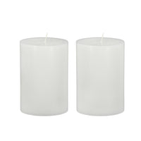 Jomi Unscented Soy Wax Pillar Candles Set of 2, Classic White Finish - BM350991