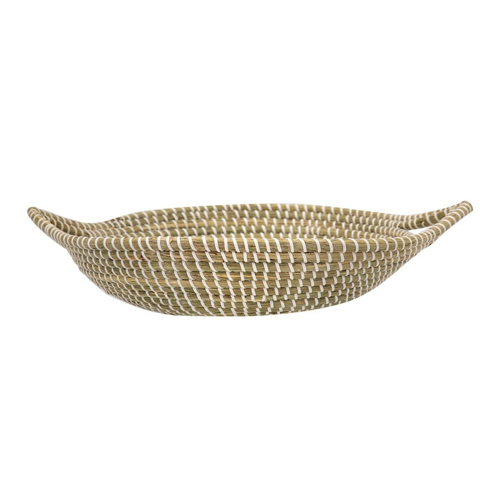 Jea Farmhouse Decor Bowl, 17 Inch Natural Brown Seagrass Cord Woven - BM350994