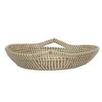Jea Farmhouse Decor Bowl, 17 Inch Natural Brown Seagrass Cord Woven - BM350994