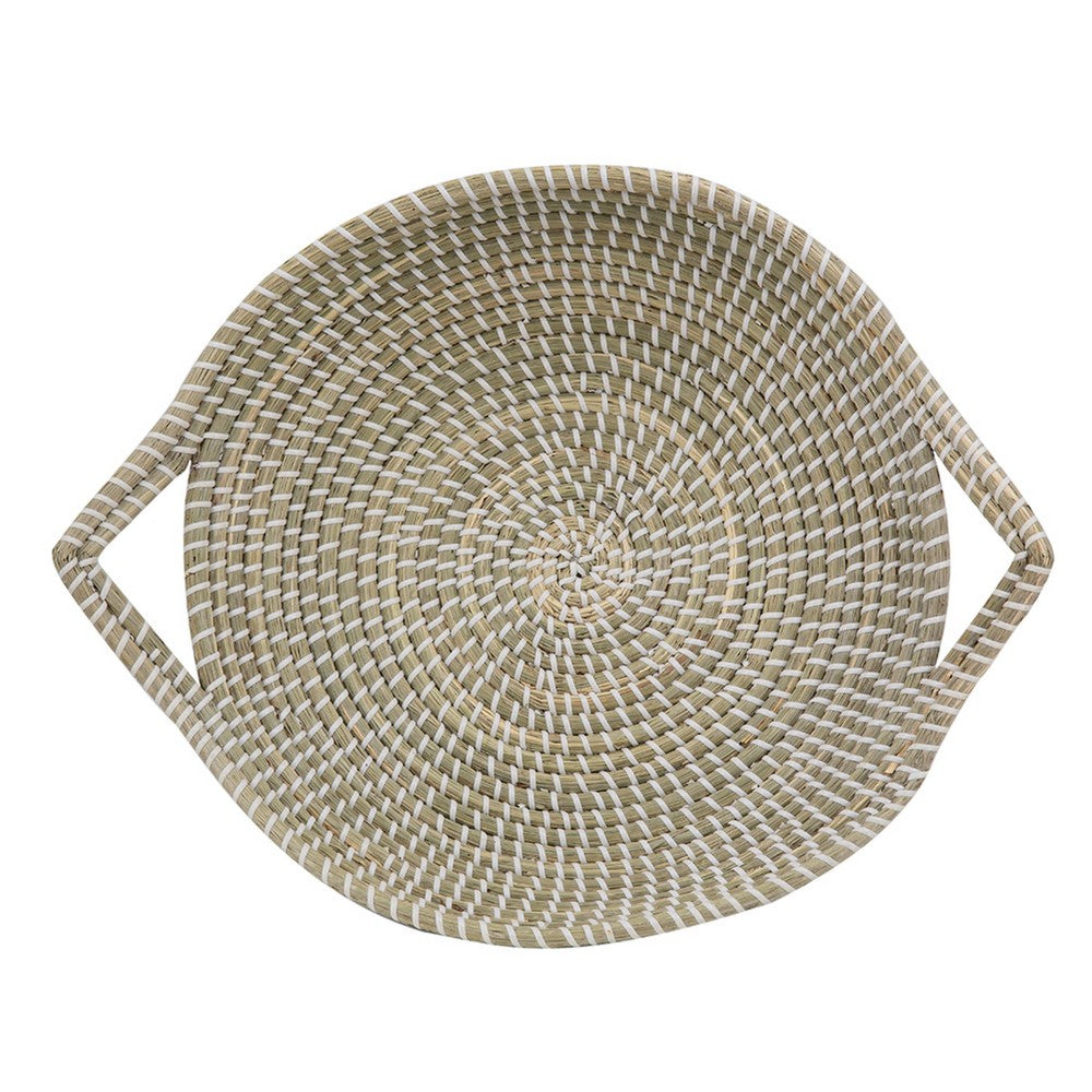 Jea Farmhouse Decor Bowl, 17 Inch Natural Brown Seagrass Cord Woven - BM350994