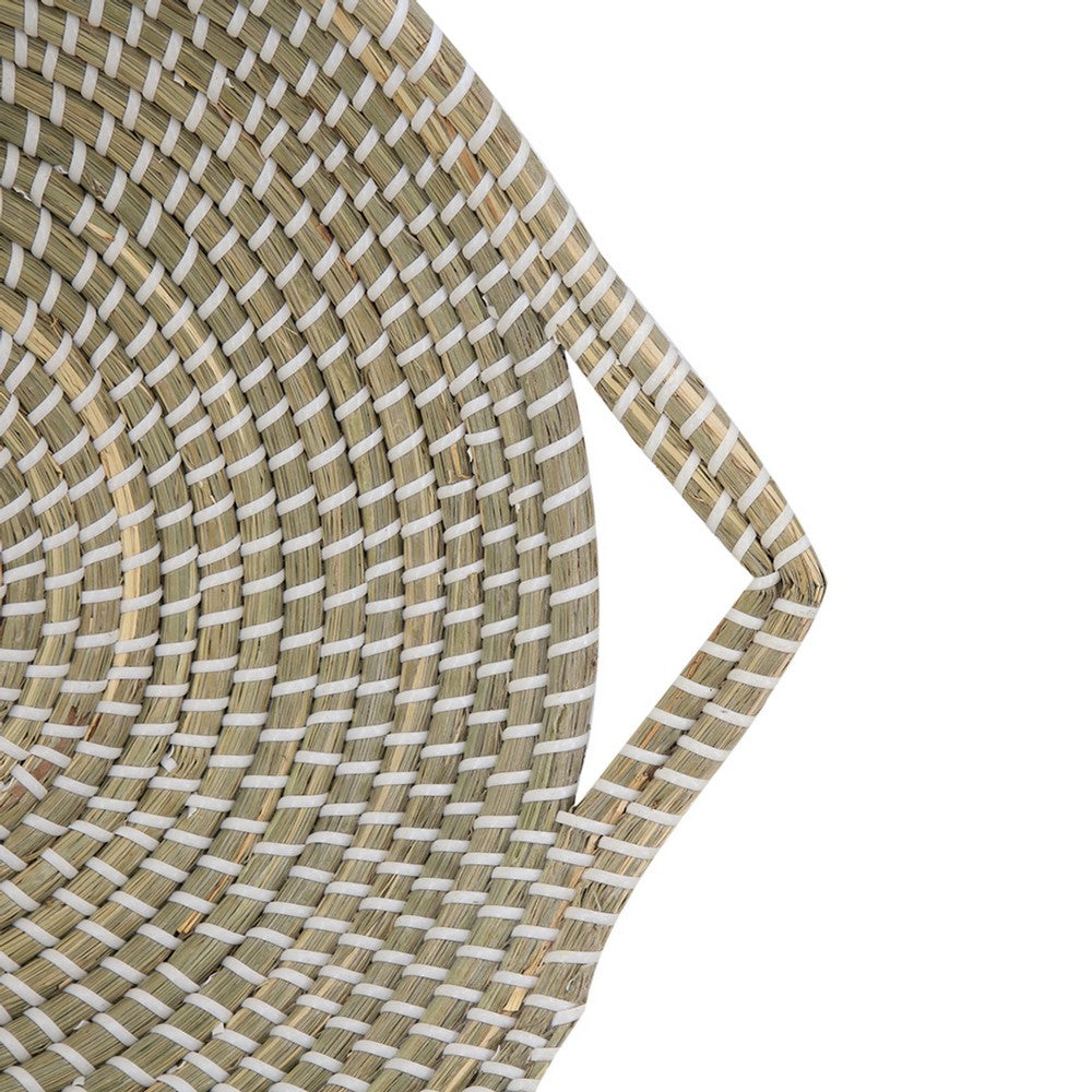 Jea Farmhouse Decor Bowl, 17 Inch Natural Brown Seagrass Cord Woven - BM350994