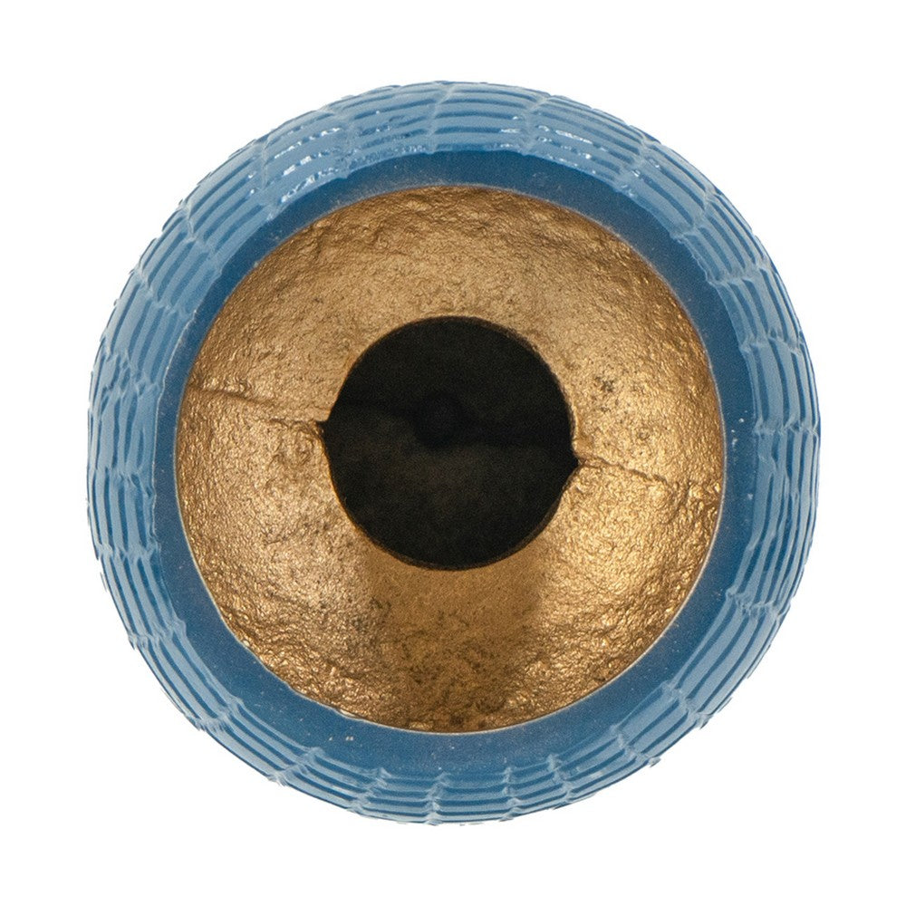 Dany Vase, Crocodile Texture, Watertight Base, 10 Inch Blue Aluminum - BM350998