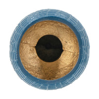 Dany Vase, Crocodile Texture, Watertight Base, 10 Inch Blue Aluminum - BM350998