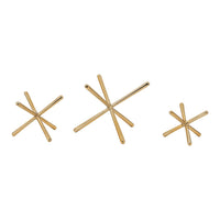 Tabletop Decor Set of 3, Playing Jack Abstract Sculpture, Modern Gold - BM350999