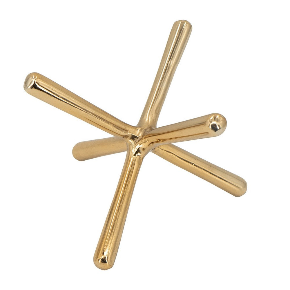 Tabletop Decor Set of 3, Playing Jack Abstract Sculpture, Modern Gold - BM350999