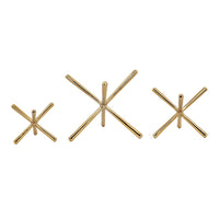 Tabletop Decor Set of 3, Playing Jack Abstract Sculpture, Modern Gold - BM350999