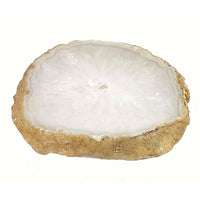 Decorative Plate, Natural Irregular Gold Edges, White Agate 10 Inch - BM351000
