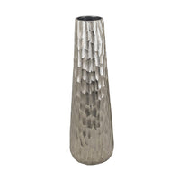 Decorative Vase Set of 2, Handcrafted Design, Textured Silver 23 20 Inch - BM351004