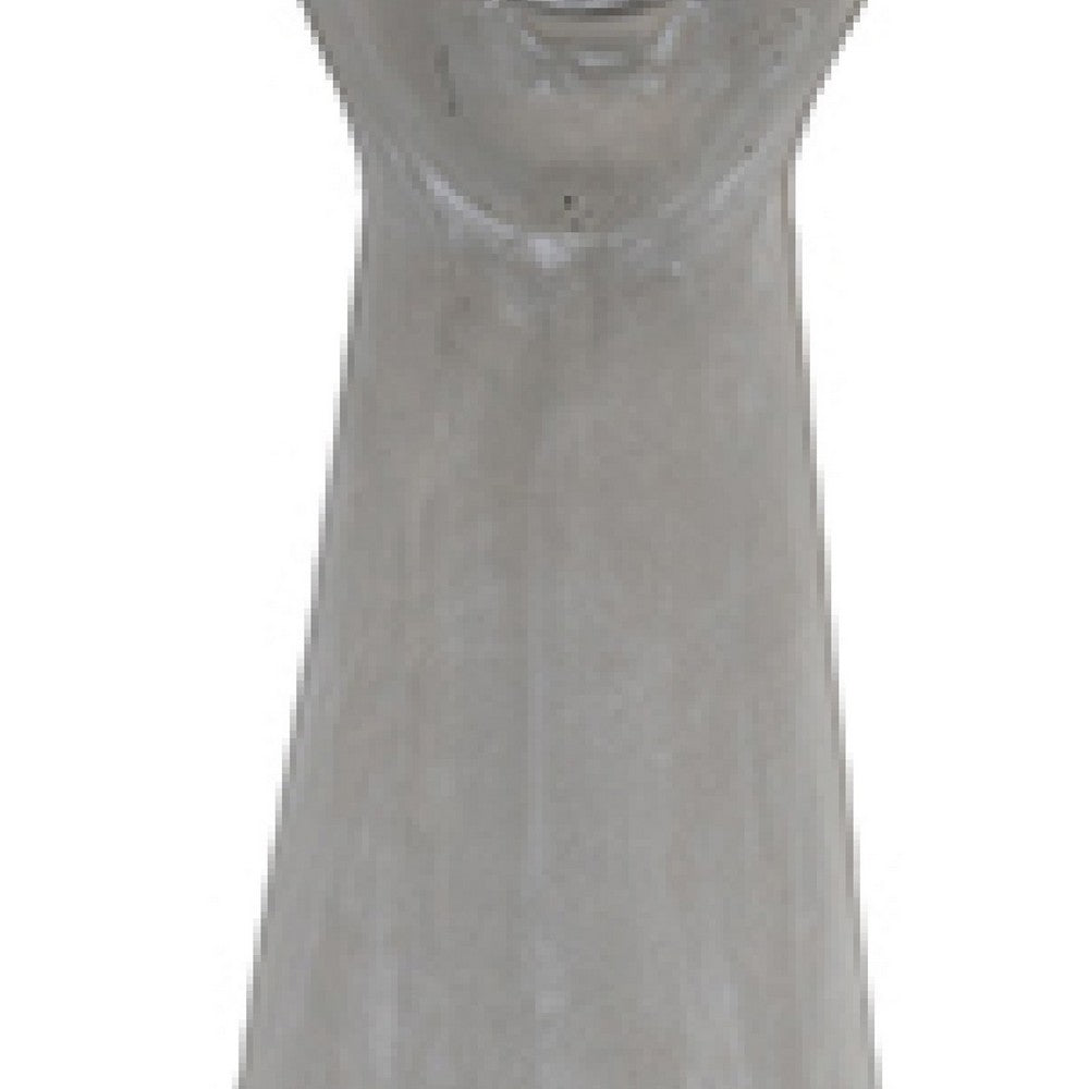 Decorative Vase, Women Head with Flower Wreath, Gray Cement, 23 Inch - BM351006