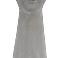 Decorative Vase, Women Head with Flower Wreath, Gray Cement, 23 Inch - BM351006