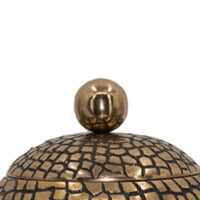 Dany Lidded Pot, Crocodile Texture, Watertight Base, Gold Aluminum 9 Inch - BM351007