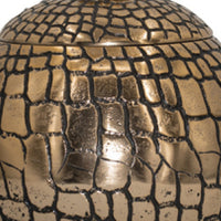 Dany Lidded Pot, Crocodile Texture, Watertight Base, Gold Aluminum 9 Inch - BM351007