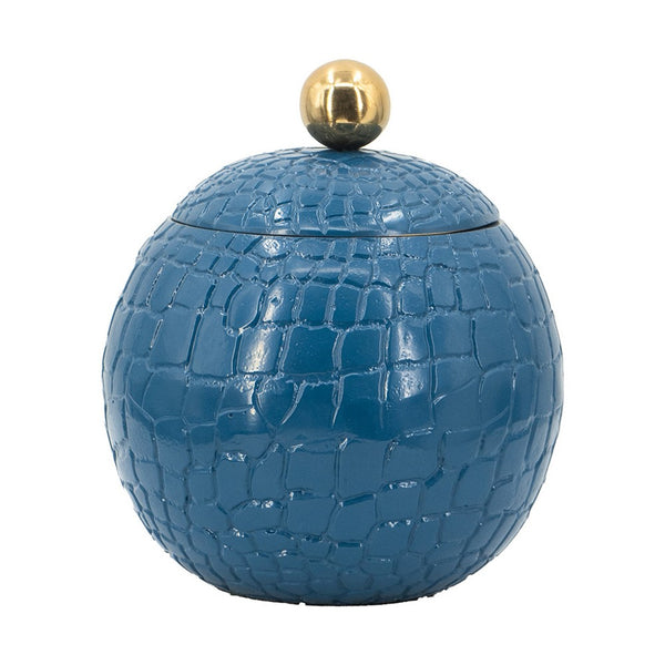 Dany Lidded Pot, Crocodile Texture, Watertight Base, Blue Aluminum 9 Inch - BM351008