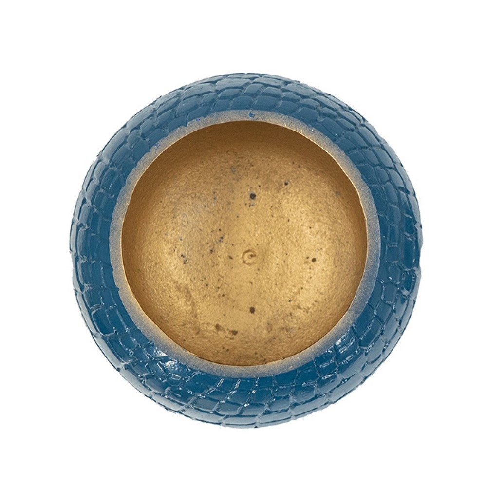 Dany Lidded Pot, Crocodile Texture, Watertight Base, Blue Aluminum 9 Inch - BM351008