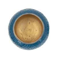 Dany Lidded Pot, Crocodile Texture, Watertight Base, Blue Aluminum 9 Inch - BM351008