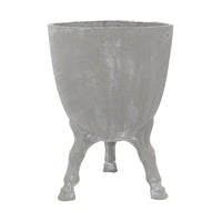 Decorative Planter with Tripod Legs, 22 Inch Gray Cement, Modern Style - BM351010