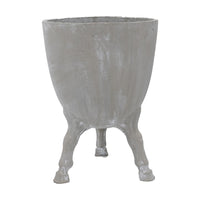 Decorative Planter with Tripod Legs, 22 Inch Gray Cement, Modern Style - BM351010