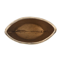 Decorative Oval Vase, Live Edge Curved Gold Rim, Black Aluminum 10 Inch - BM351012