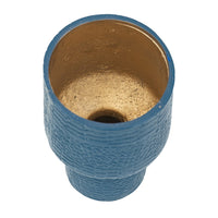 Dany Vase, Crocodile Texture, Watertight Base, 8 Inch Blue Aluminum - BM351016
