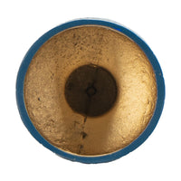 Dany Vase, Crocodile Texture, Watertight Base, 8 Inch Blue Aluminum - BM351016