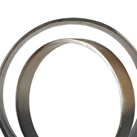 19 Inch Tabletop Decor, Ring Statuary on White Marble Base, Black Metal - BM351017