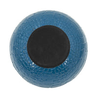 Dany 9 Inch Decorative Bowl, Crocodile Texture, Blue and Gold Aluminum - BM351019