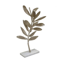 Accent Decor, Set of 2 Silver Leaf Statuary, White Marble Base, 28, 22 - BM351023