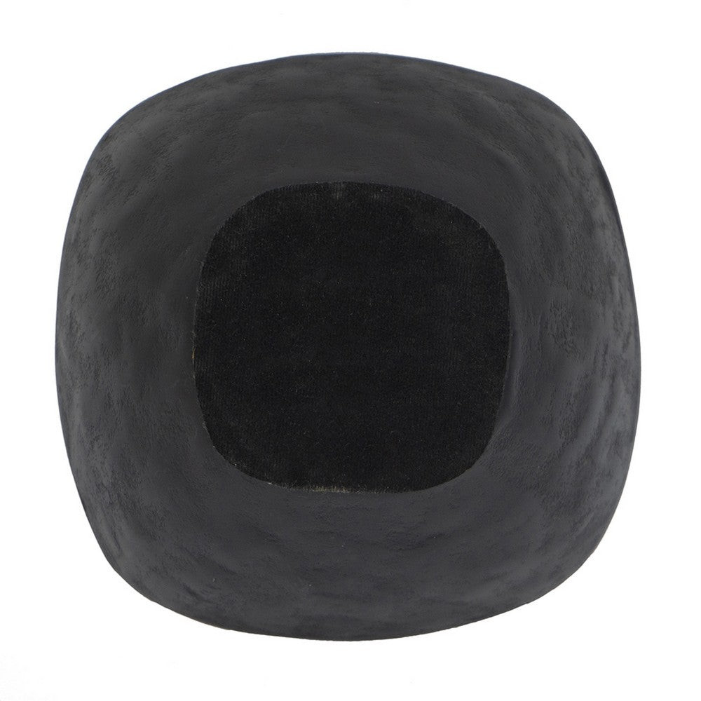 Decorative Bowl, 8 Inch Squared Shape Distressed Gold and Black Aluminum - BM351029