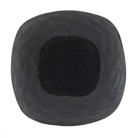 Decorative Bowl, 8 Inch Squared Shape Distressed Gold and Black Aluminum - BM351029