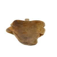 Decorative Accessory Leaf, 16 Inch Tabletop Accent, Teak Brown Wood - BM351030