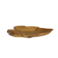 Decorative Accessory Leaf, 16 Inch Tabletop Accent, Teak Brown Wood - BM351030
