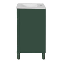 Quen Bathroom Vanity with Ceramic Sink, Gold Metal, Emerald Green 24 Inch - BM351230
