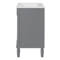 Fiji Bathroom Vanity with Integrated Sink and Storage, Gray Wood 24 Inch - BM351242