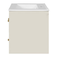 Jacky Wall-Mounted Vanity with Sink, Glass Cabinet Door, Beige Wood 24 Inch - BM351246