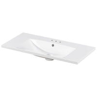 Suzy Sink Top with Basin, Faucet Holes for Vanity Counter, White 36 Inch - BM351249
