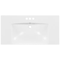 Suzy Sink Top with Basin, Faucet Holes for Vanity Counter, White 36 Inch - BM351249