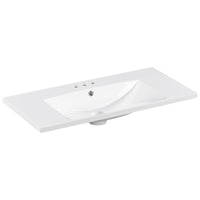 Suzy Sink Top with Basin, Faucet Holes for Vanity Counter, White 36 Inch - BM351249
