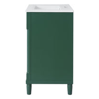 Xyra Freestanding Sink and Cabinet Vanity, Emerald Green Wood 30 Inch - BM351250
